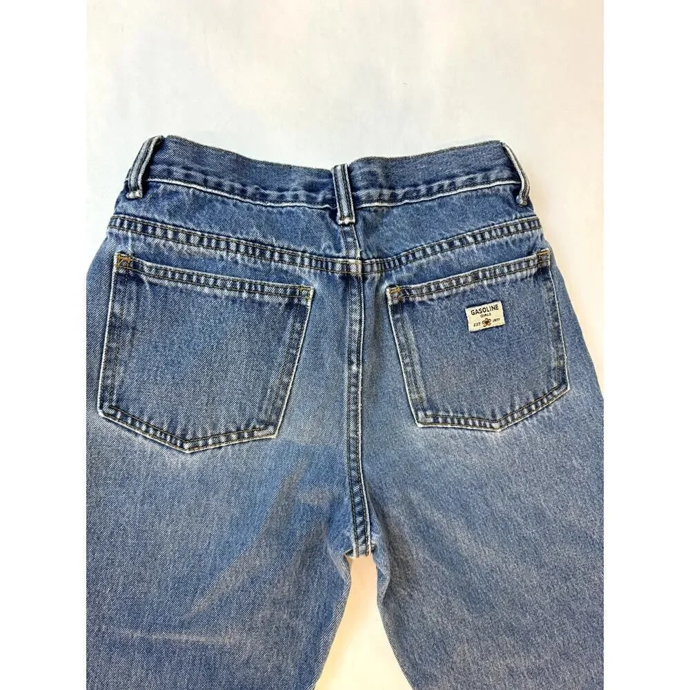 Vintage Embroidered Gasoline Jeans Floral 100% Cotton - Girls Size 14